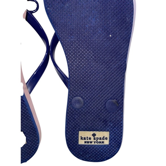 Kate Spade Blue Floral Sandals flip flop size 7/8 - Picture 7 of 8